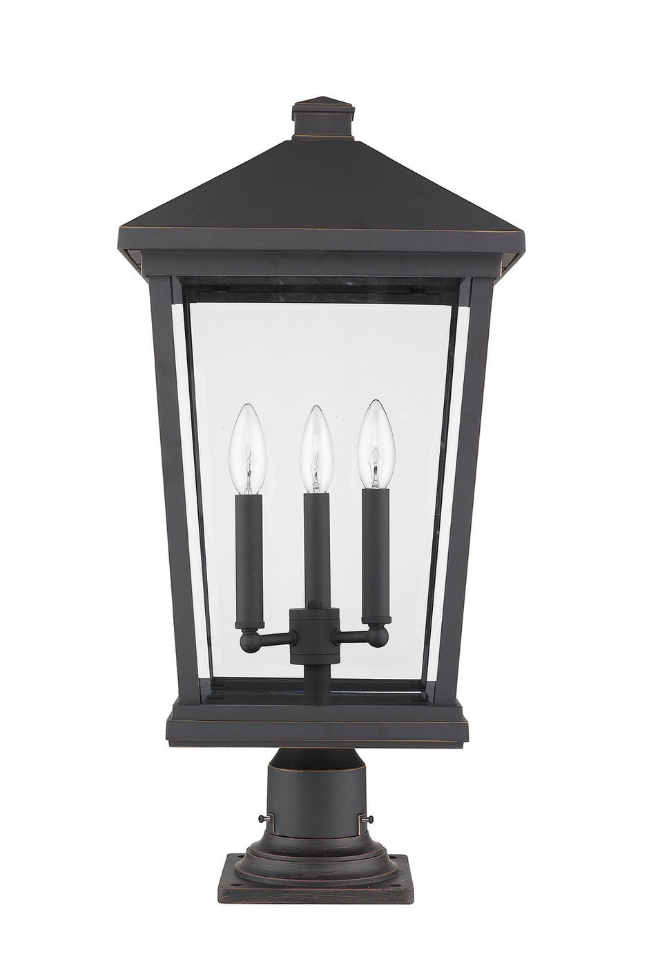 Z-Lite - 568PHXLR-533PM-ORB - Three Light Outdoor Pier Mounted Fixture - Beacon - Oil Rubbed Bronze