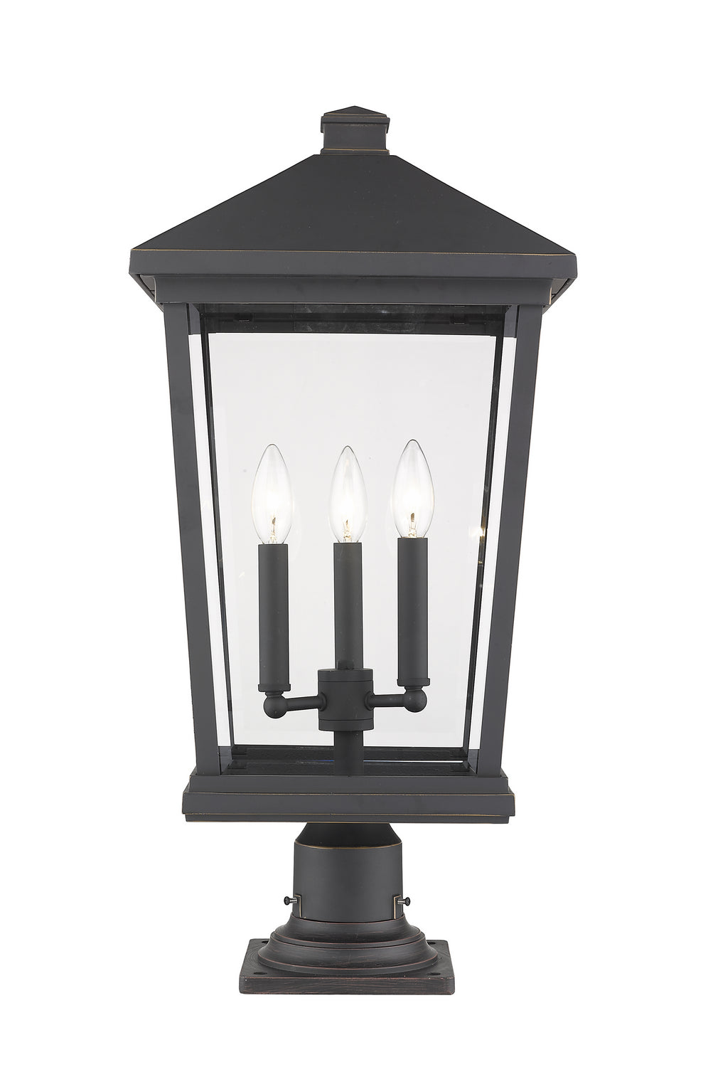 Z-Lite - 568PHXLR-533PM-ORB - Three Light Outdoor Pier Mounted Fixture - Beacon - Oil Rubbed Bronze