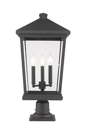 Z-Lite - 568PHXLR-533PM-ORB - Three Light Outdoor Pier Mounted Fixture - Beacon - Oil Rubbed Bronze