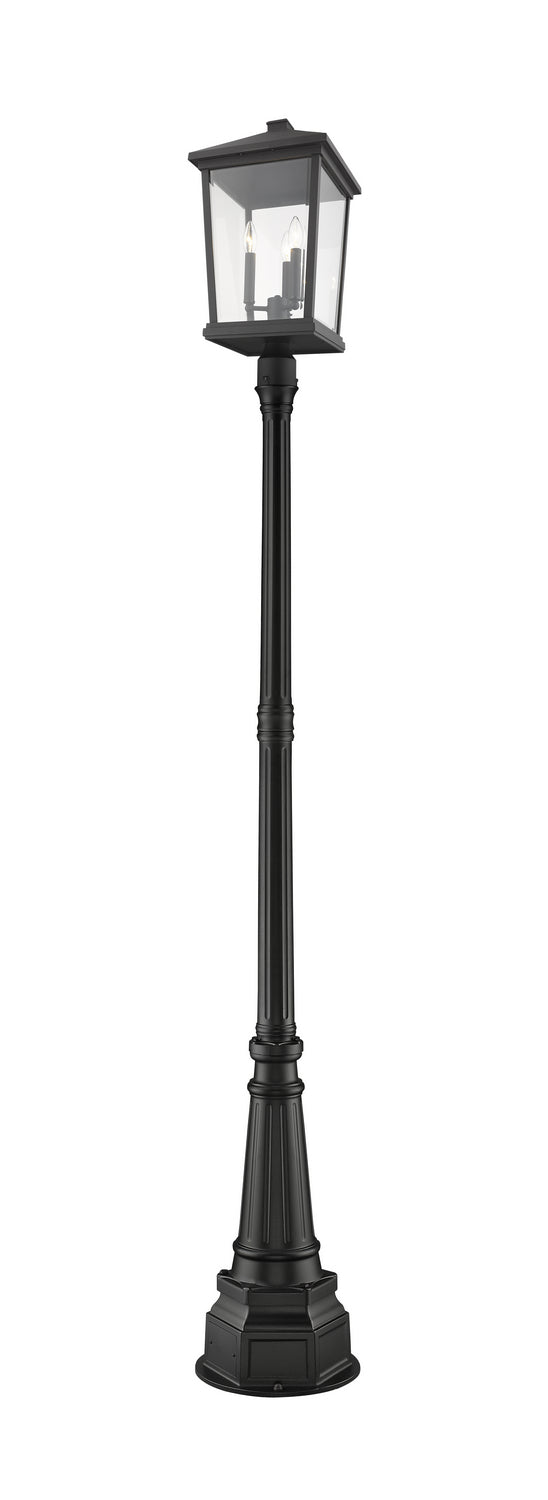 Z-Lite - 568PHXLR-564P-BK - Three Light Outdoor Post Mounted Fixture - Beacon - Black