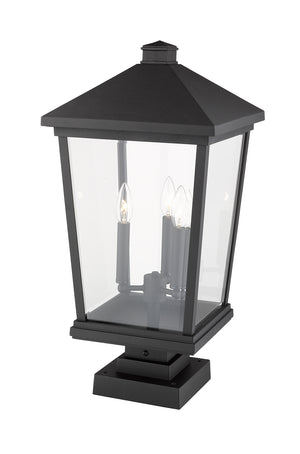 Z-Lite - 568PHXLS-SQPM-BK - Three Light Outdoor Pier Mounted Fixture - Beacon - Black