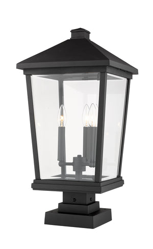 Z-Lite - 568PHXLS-SQPM-BK - Three Light Outdoor Pier Mount - Beacon - Black