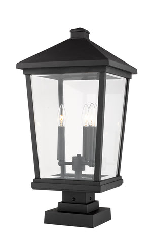 Z-Lite - 568PHXLS-SQPM-BK - Three Light Outdoor Pier Mounted Fixture - Beacon - Black