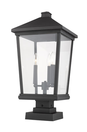Z-Lite - 568PHXLS-SQPM-BK - Three Light Outdoor Pier Mounted Fixture - Beacon - Black
