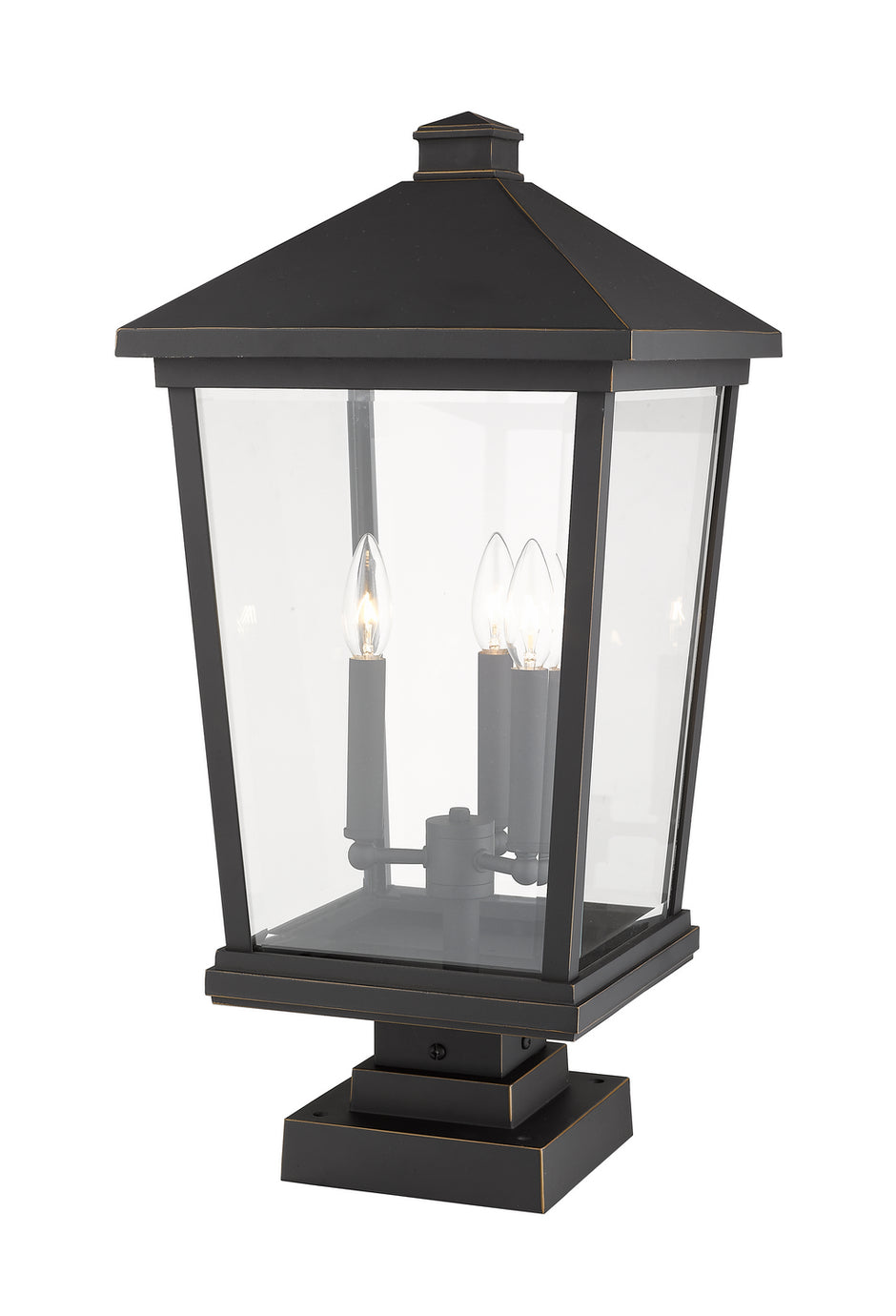 Z-Lite - 568PHXLS-SQPM-ORB - Three Light Outdoor Pier Mounted Fixture - Beacon - Oil Rubbed Bronze