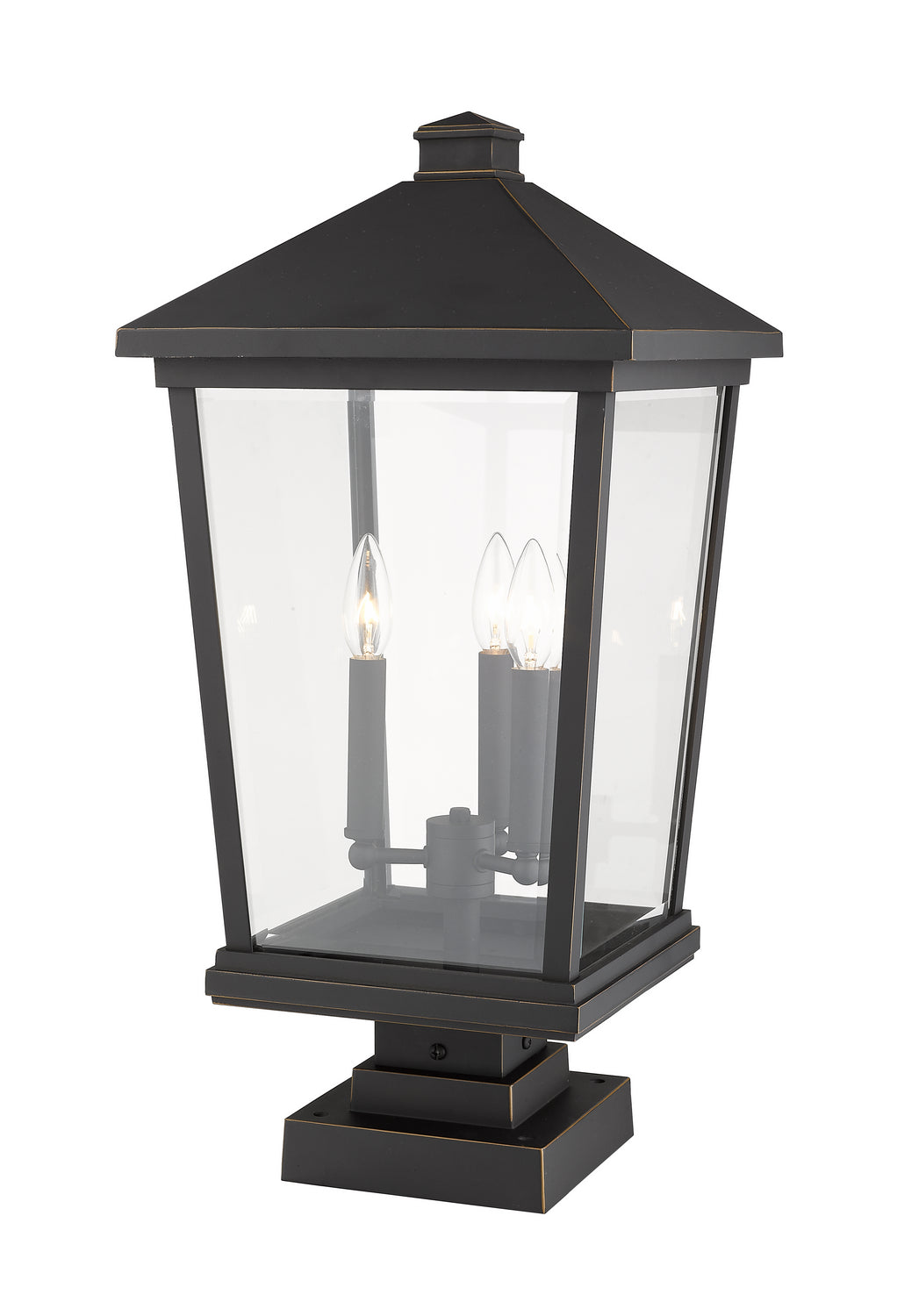 Z-Lite - 568PHXLS-SQPM-ORB - Three Light Outdoor Pier Mounted Fixture - Beacon - Oil Rubbed Bronze