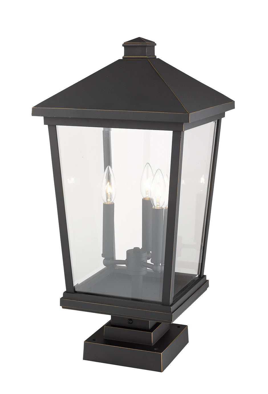 Z-Lite - 568PHXLS-SQPM-ORB - Three Light Outdoor Pier Mounted Fixture - Beacon - Oil Rubbed Bronze