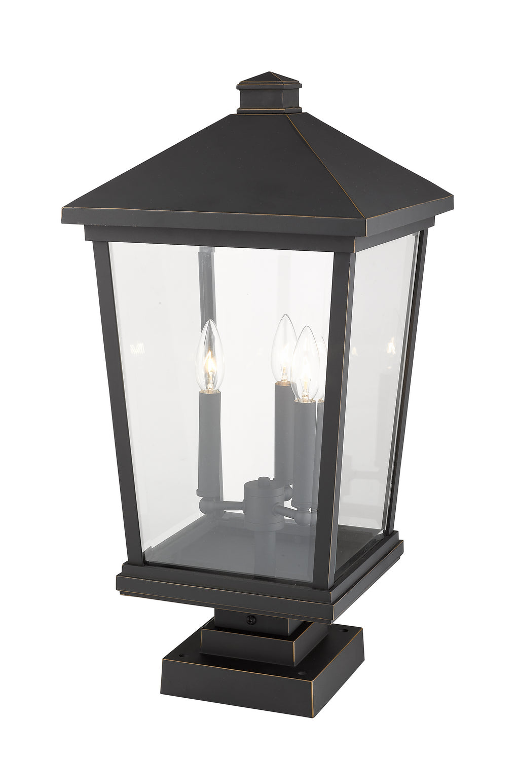 Z-Lite - 568PHXLS-SQPM-ORB - Three Light Outdoor Pier Mounted Fixture - Beacon - Oil Rubbed Bronze
