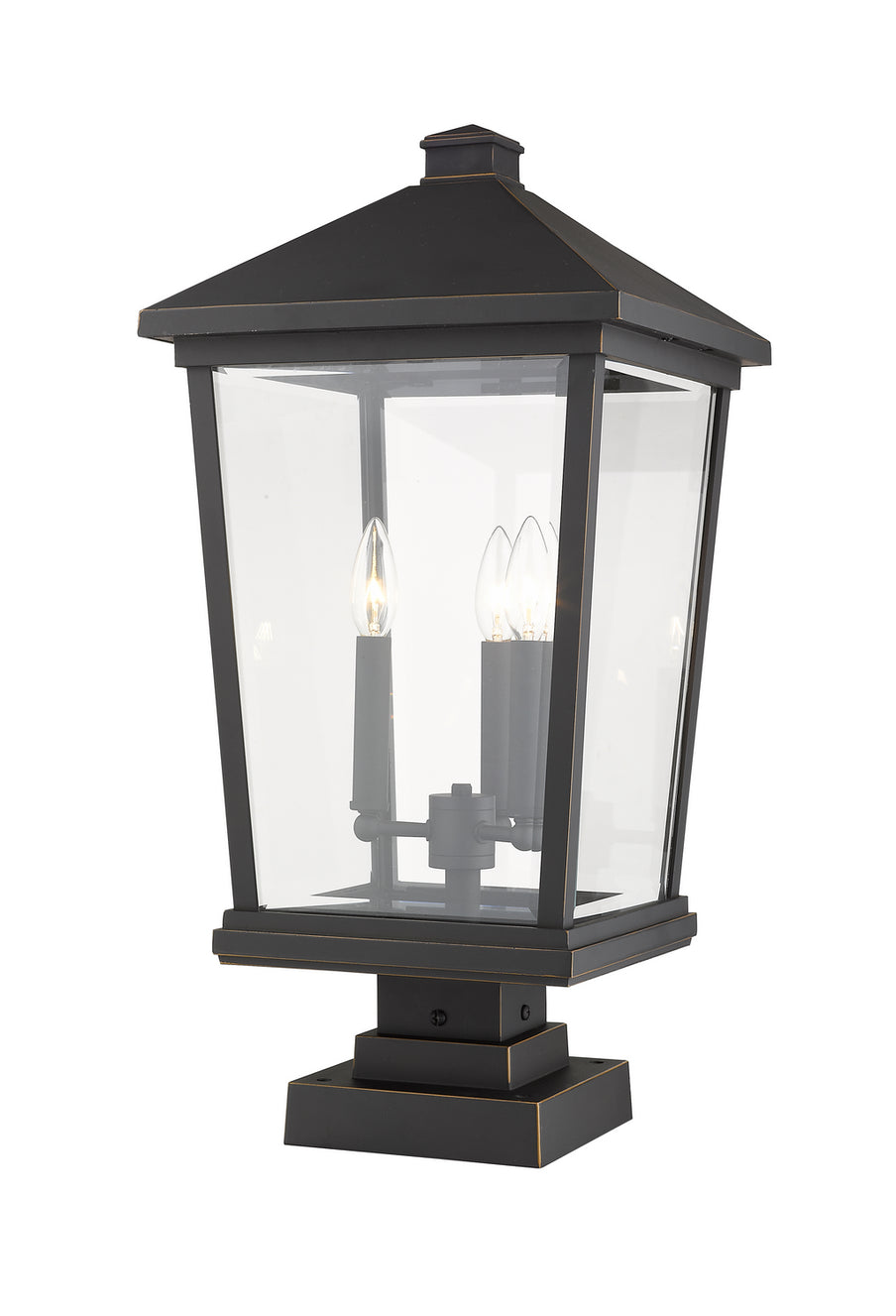 Z-Lite - 568PHXLS-SQPM-ORB - Three Light Outdoor Pier Mounted Fixture - Beacon - Oil Rubbed Bronze