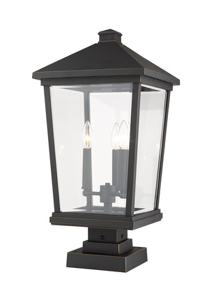 Z-Lite - 568PHXLS-SQPM-ORB - Three Light Outdoor Pier Mounted Fixture - Beacon - Oil Rubbed Bronze