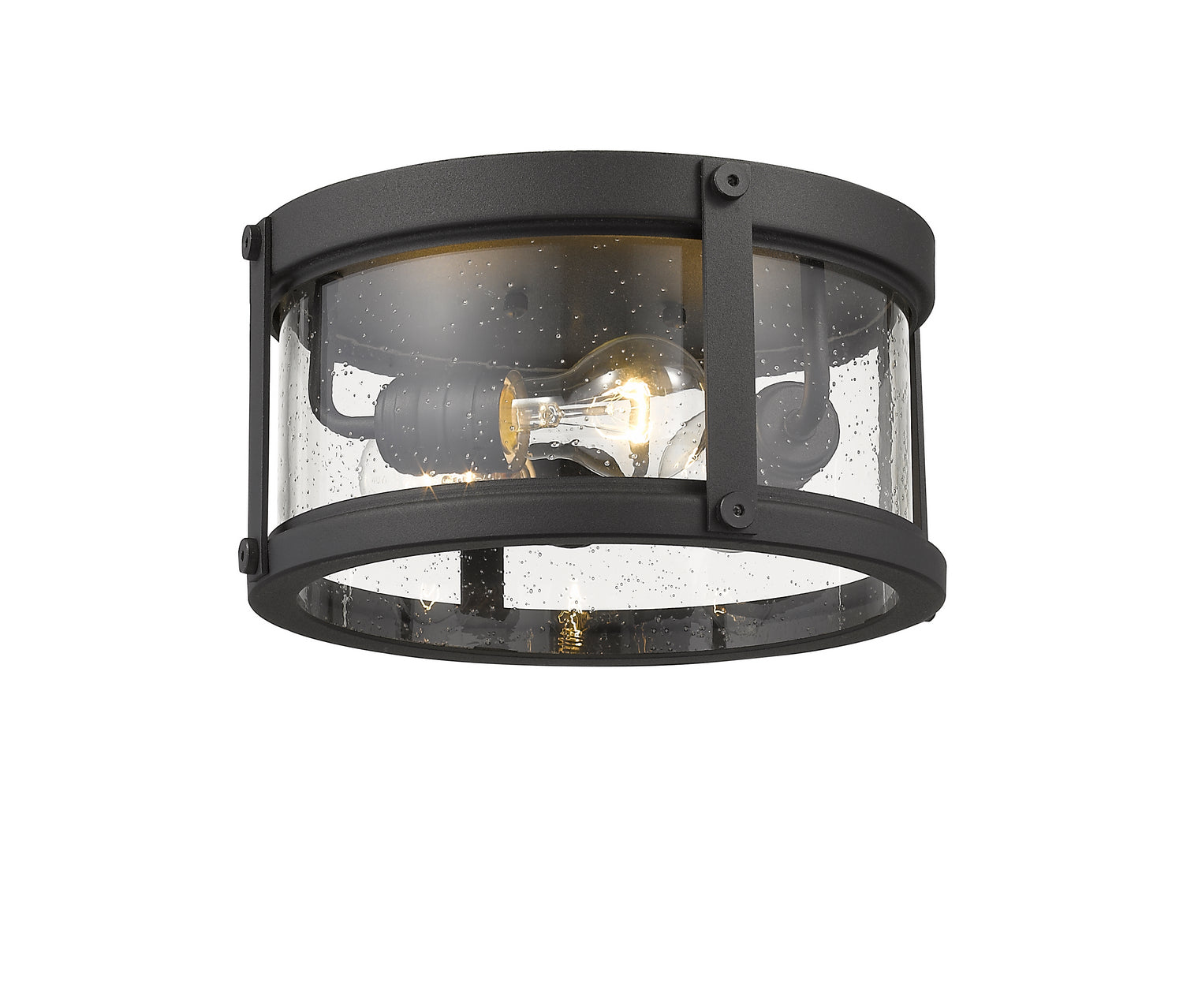 Z-Lite - 569F-BK - Three Light Outdoor Flush Mount - Roundhouse - Black