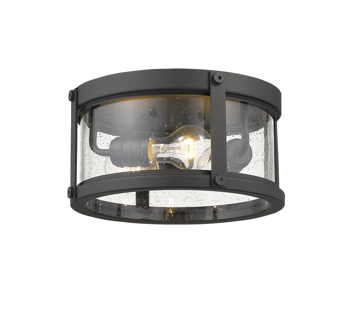 Z-Lite - 569F-BK - Three Light Outdoor Flush Mount - Roundhouse - Black