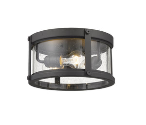 Z-Lite - 569F-BK - Three Light Outdoor Flush Mount - Roundhouse - Black