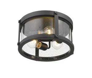 Z-Lite - 569F-BK - Three Light Outdoor Flush Mount - Roundhouse - Black