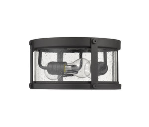 Z-Lite - 569F-BK - Three Light Outdoor Flush Mount - Roundhouse - Black