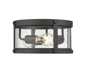 Z-Lite - 569F-BK - Three Light Outdoor Flush Mount - Roundhouse - Black