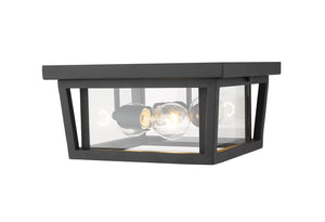 Z-Lite - 571F-BK - Three Light Outdoor Flush Mount - Seoul - Black