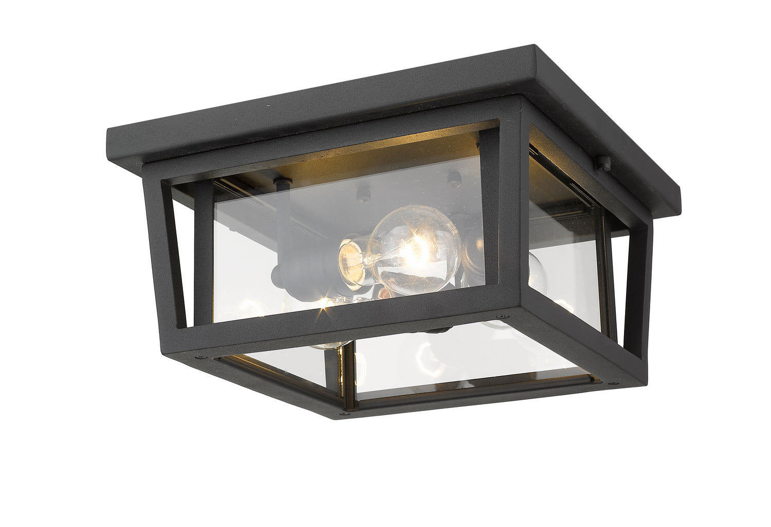 Z-Lite - 571F-BK - Three Light Outdoor Flush Mount - Seoul - Black