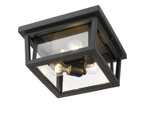 Z-Lite - 571F-BK - Three Light Outdoor Flush Mount - Seoul - Black