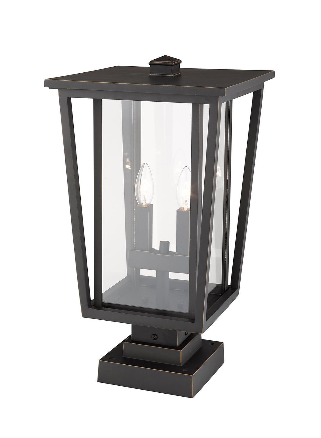 Z-Lite - 571PHBS-SQPM-ORB - Two Light Outdoor Pier Mounted Fixture - Seoul - Oil Rubbed Bronze