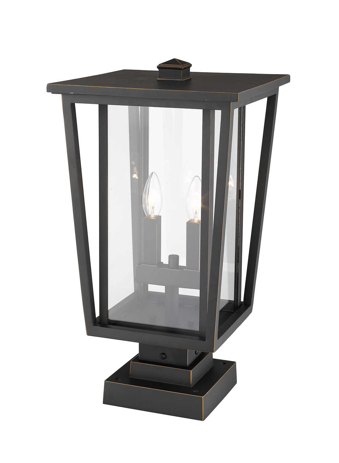 Z-Lite - 571PHBS-SQPM-ORB - Two Light Outdoor Pier Mounted Fixture - Seoul - Oil Rubbed Bronze