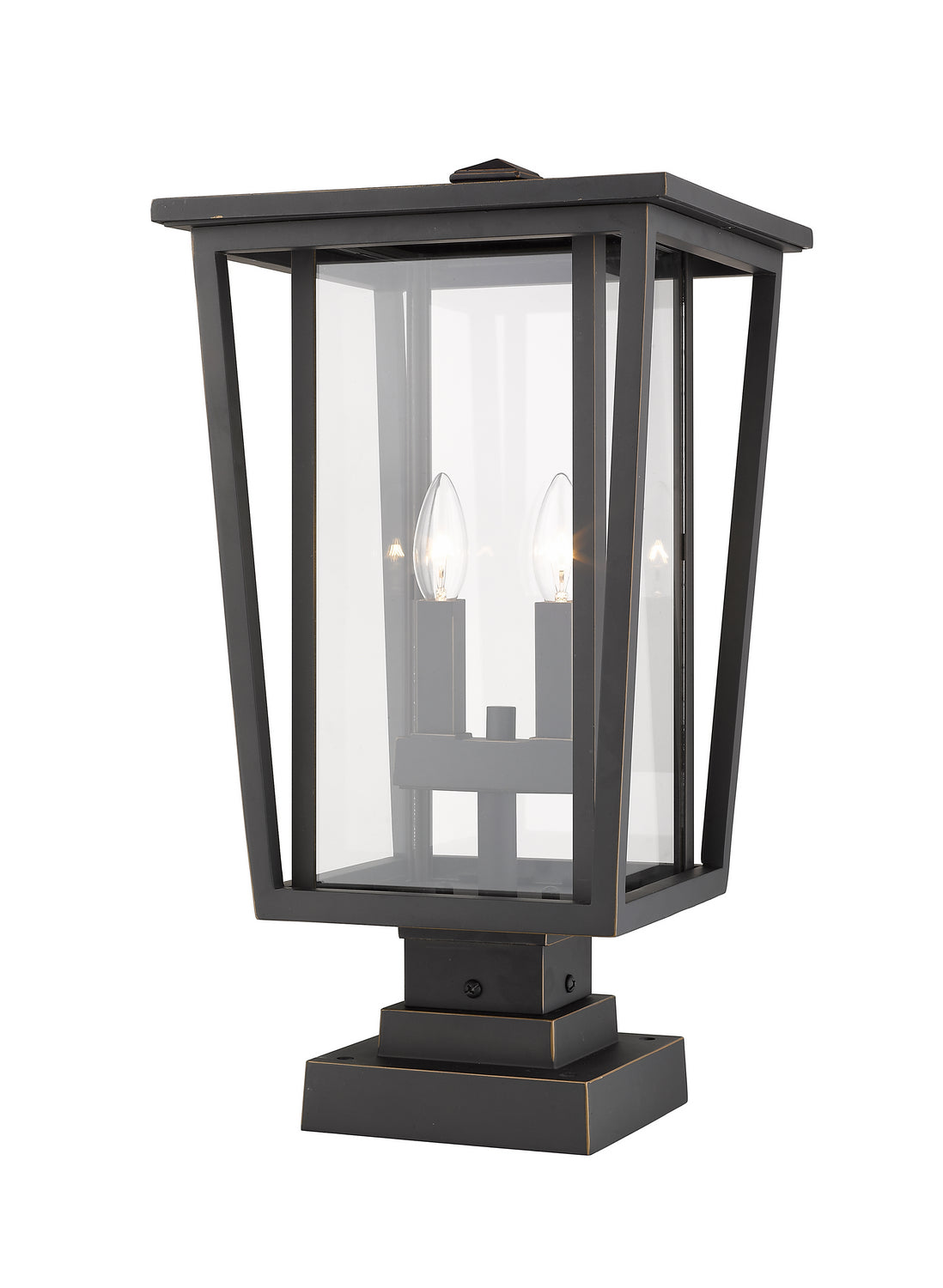 Z-Lite - 571PHBS-SQPM-ORB - Two Light Outdoor Pier Mounted Fixture - Seoul - Oil Rubbed Bronze