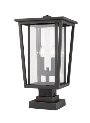 Z-Lite - 571PHBS-SQPM-ORB - Two Light Outdoor Pier Mounted Fixture - Seoul - Oil Rubbed Bronze