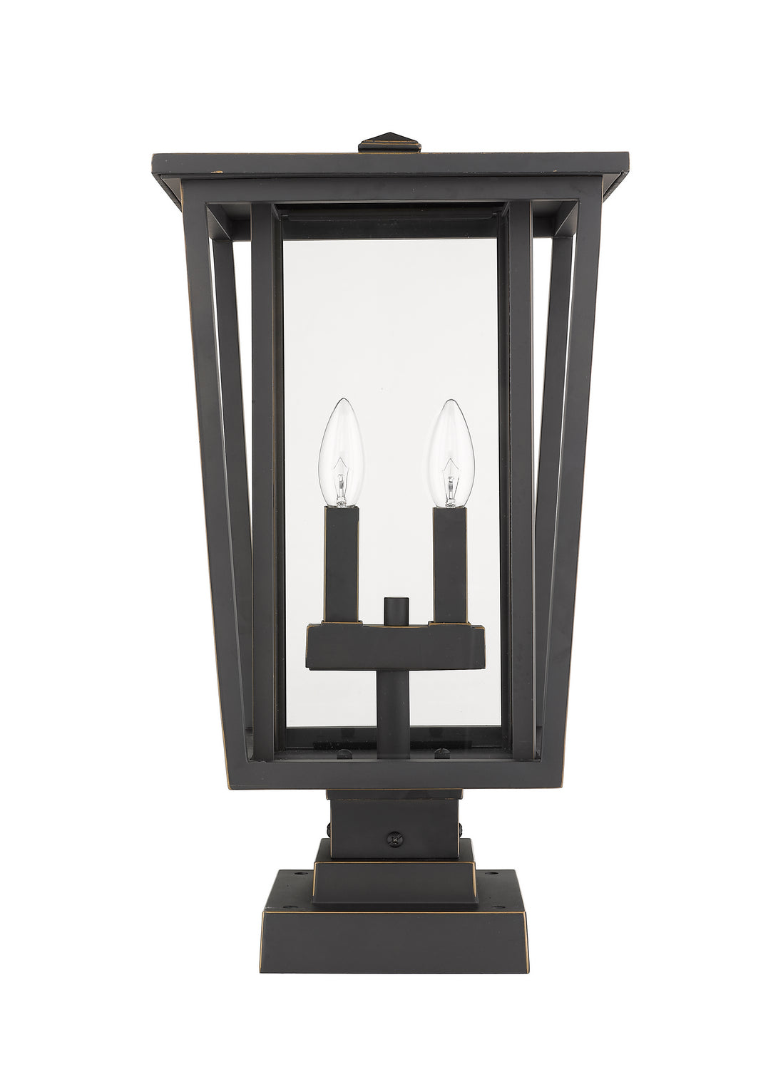 Z-Lite - 571PHBS-SQPM-ORB - Two Light Outdoor Pier Mounted Fixture - Seoul - Oil Rubbed Bronze