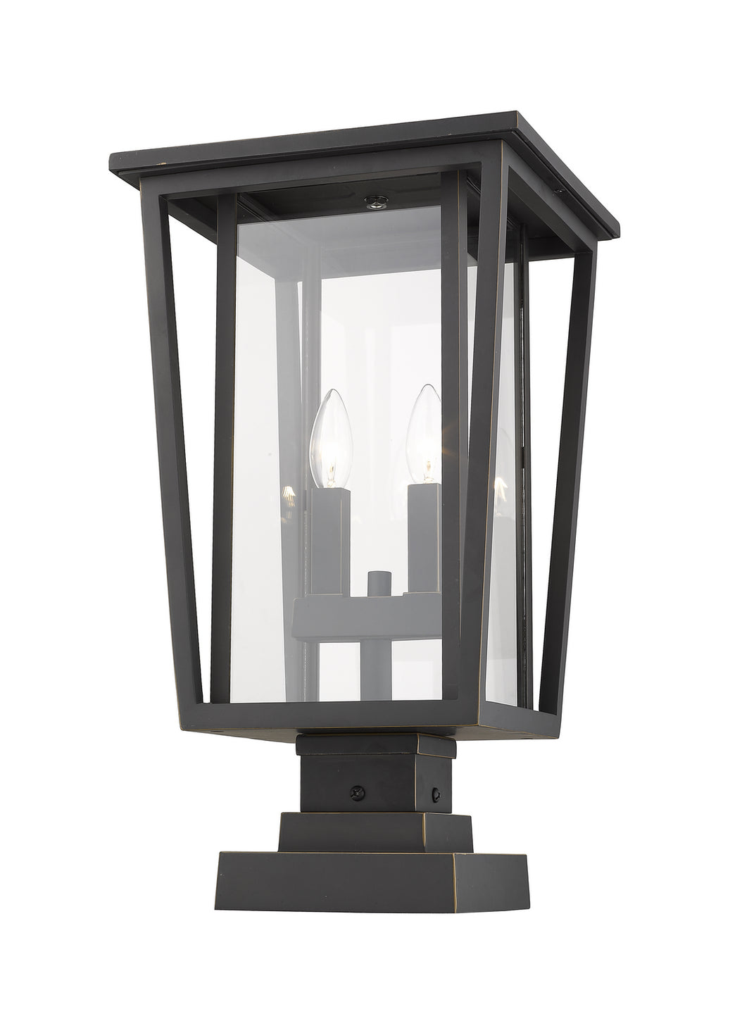 Z-Lite - 571PHBS-SQPM-ORB - Two Light Outdoor Pier Mounted Fixture - Seoul - Oil Rubbed Bronze