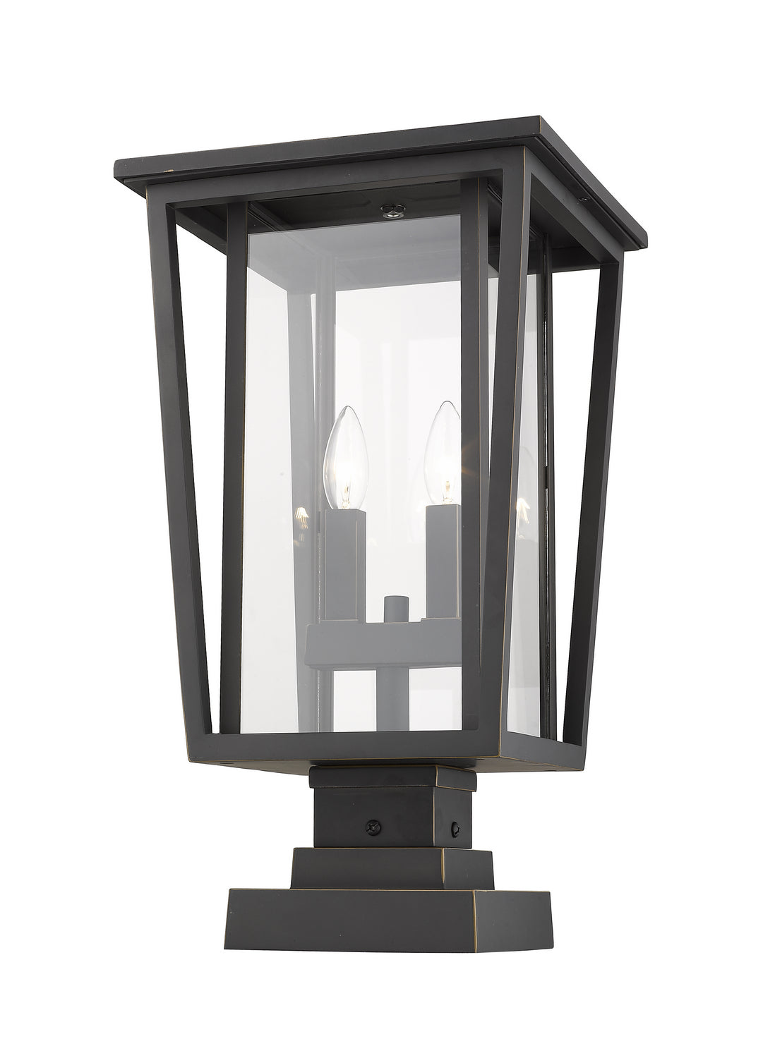 Z-Lite - 571PHBS-SQPM-ORB - Two Light Outdoor Pier Mounted Fixture - Seoul - Oil Rubbed Bronze