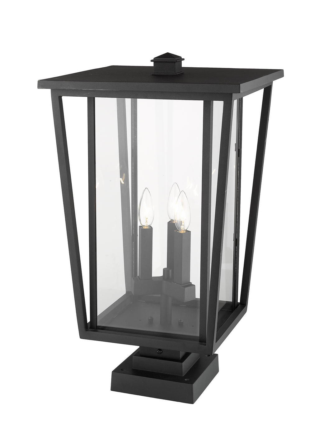 Z-Lite - 571PHXLS-SQPM-BK - Three Light Outdoor Pier Mounted Fixture - Seoul - Black