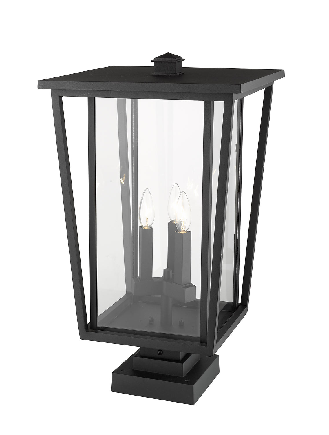 Z-Lite - 571PHXLS-SQPM-BK - Three Light Outdoor Pier Mounted Fixture - Seoul - Black