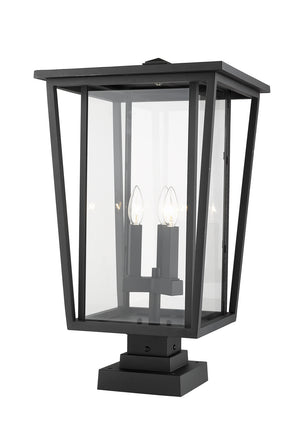 Z-Lite - 571PHXLS-SQPM-BK - Three Light Outdoor Pier Mount - Seoul - Black