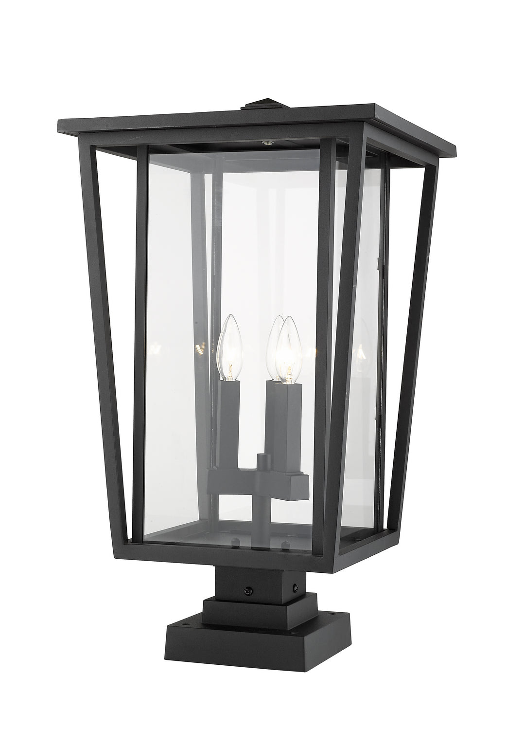Z-Lite - 571PHXLS-SQPM-BK - Three Light Outdoor Pier Mounted Fixture - Seoul - Black