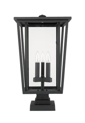 Z-Lite - 571PHXLS-SQPM-BK - Three Light Outdoor Pier Mount - Seoul - Black