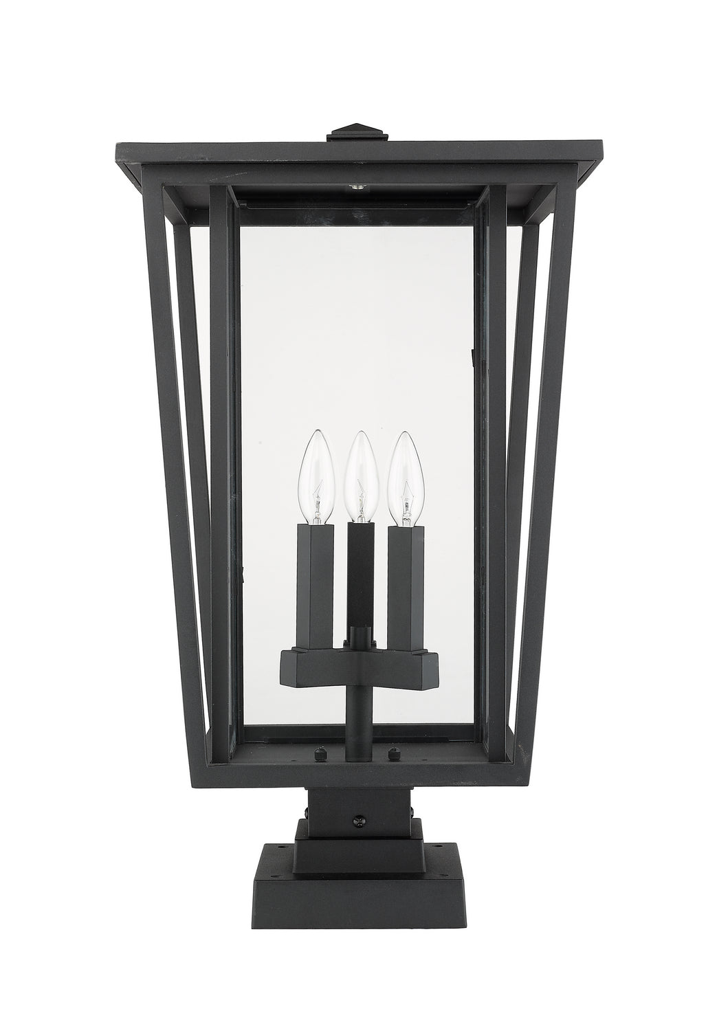 Z-Lite - 571PHXLS-SQPM-BK - Three Light Outdoor Pier Mounted Fixture - Seoul - Black