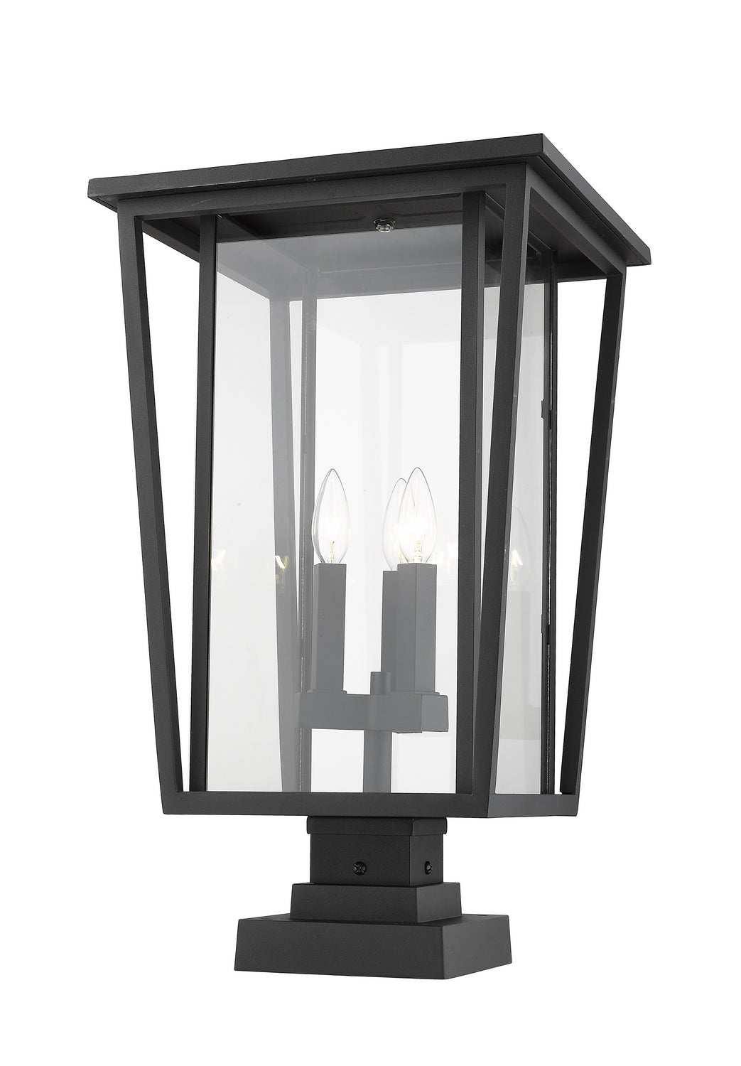 Z-Lite - 571PHXLS-SQPM-BK - Three Light Outdoor Pier Mounted Fixture - Seoul - Black
