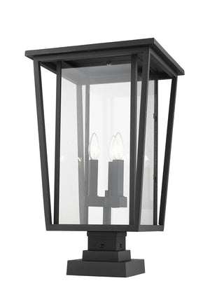 Z-Lite - 571PHXLS-SQPM-BK - Three Light Outdoor Pier Mounted Fixture - Seoul - Black