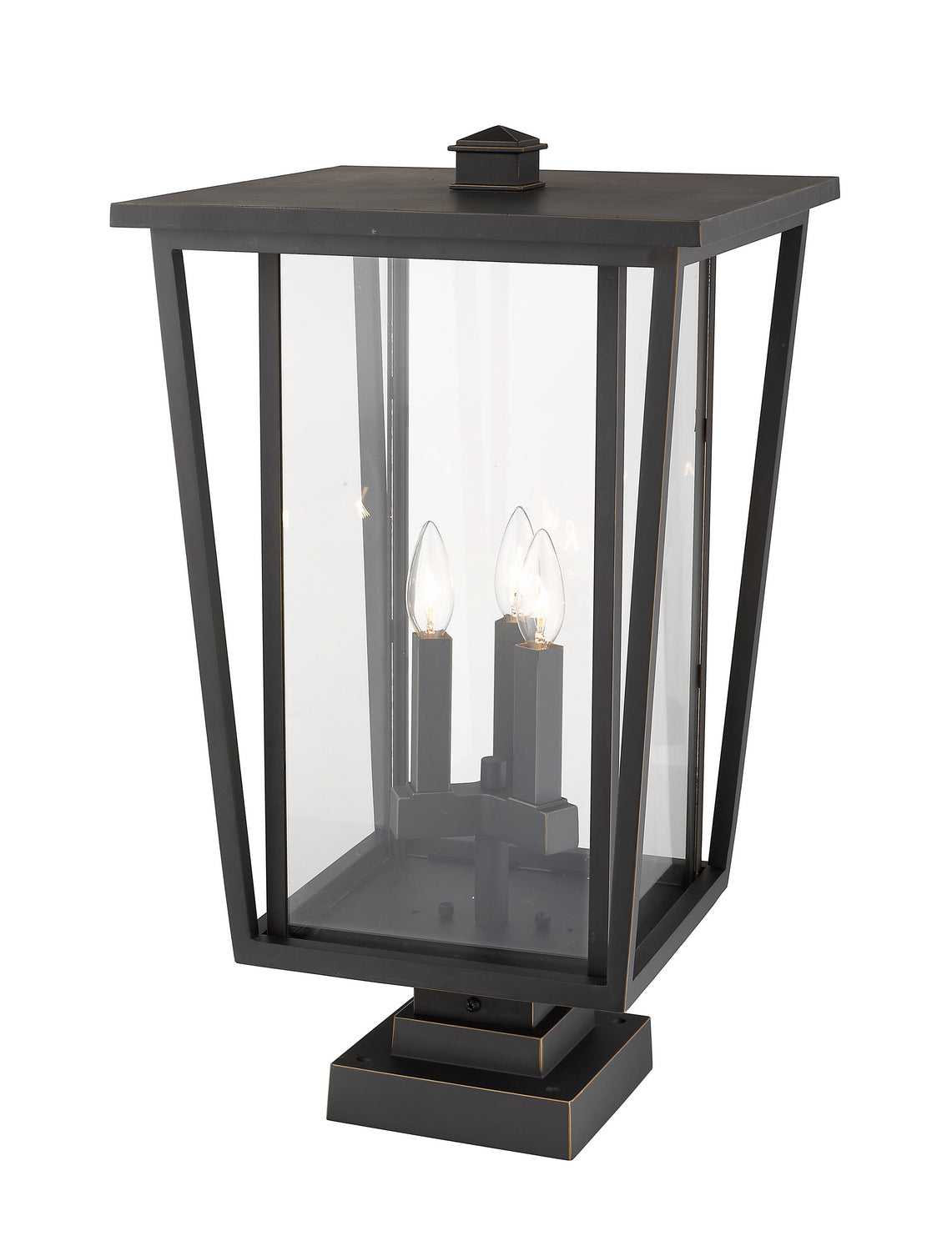 Z-Lite - 571PHXLS-SQPM-ORB - Three Light Outdoor Pier Mounted Fixture - Seoul - Oil Rubbed Bronze