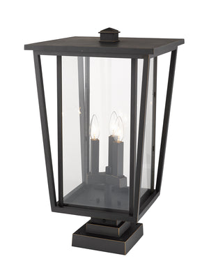 Z-Lite - 571PHXLS-SQPM-ORB - Three Light Outdoor Pier Mounted Fixture - Seoul - Oil Rubbed Bronze