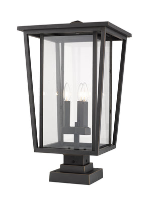 Z-Lite - 571PHXLS-SQPM-ORB - Three Light Outdoor Pier Mount - Seoul - Oil Rubbed Bronze