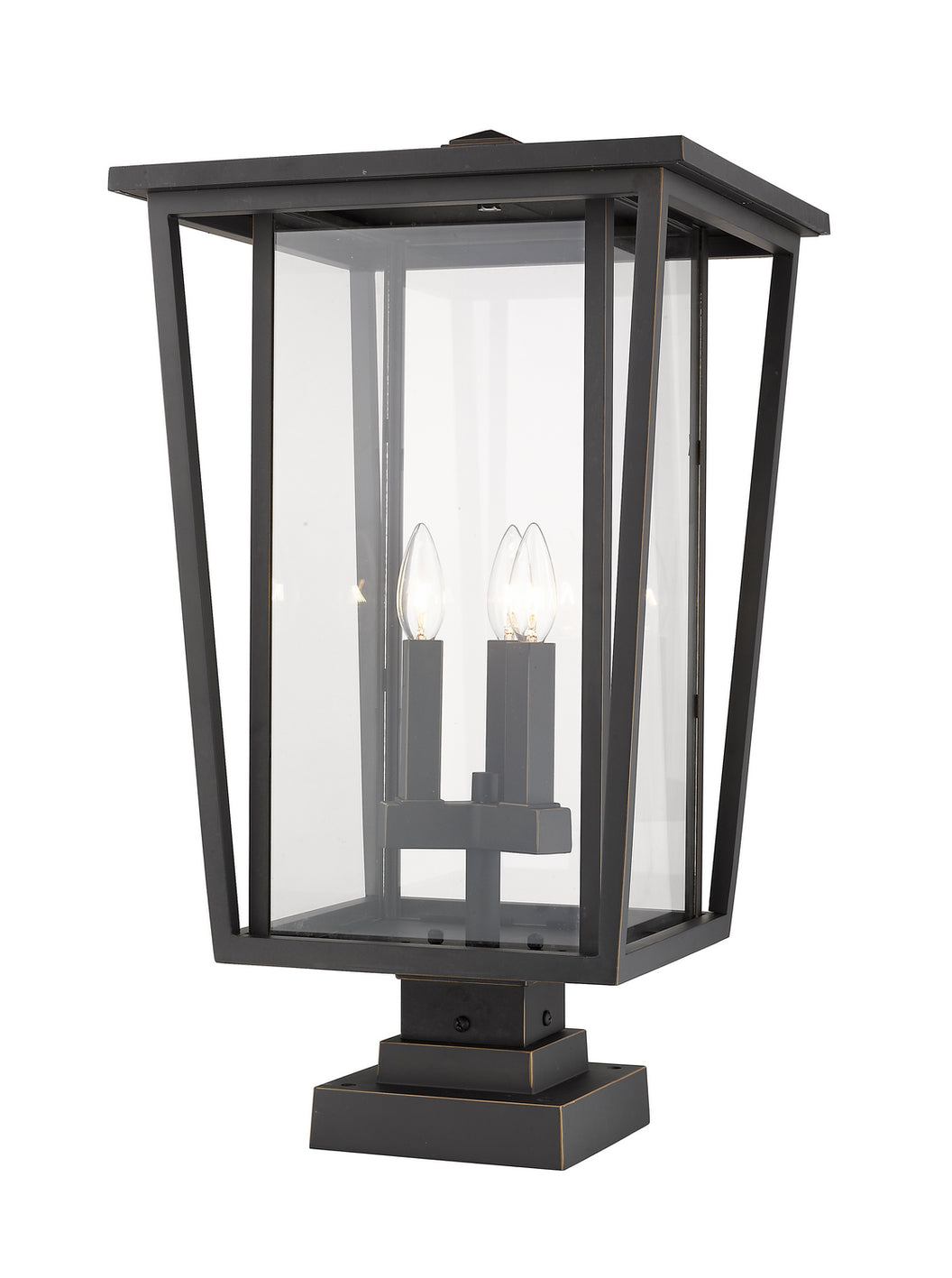 Z-Lite - 571PHXLS-SQPM-ORB - Three Light Outdoor Pier Mounted Fixture - Seoul - Oil Rubbed Bronze