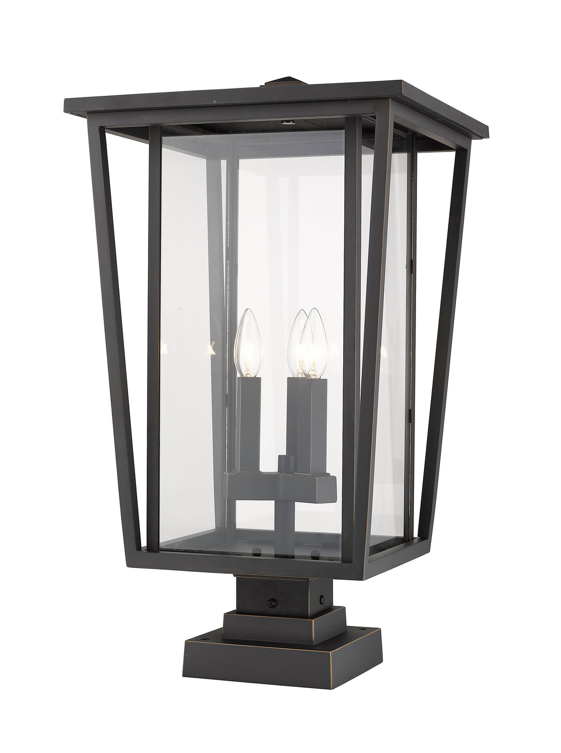 Z-Lite - 571PHXLS-SQPM-ORB - Three Light Outdoor Pier Mounted Fixture - Seoul - Oil Rubbed Bronze