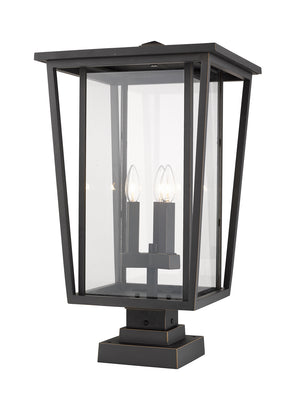Z-Lite - 571PHXLS-SQPM-ORB - Three Light Outdoor Pier Mounted Fixture - Seoul - Oil Rubbed Bronze