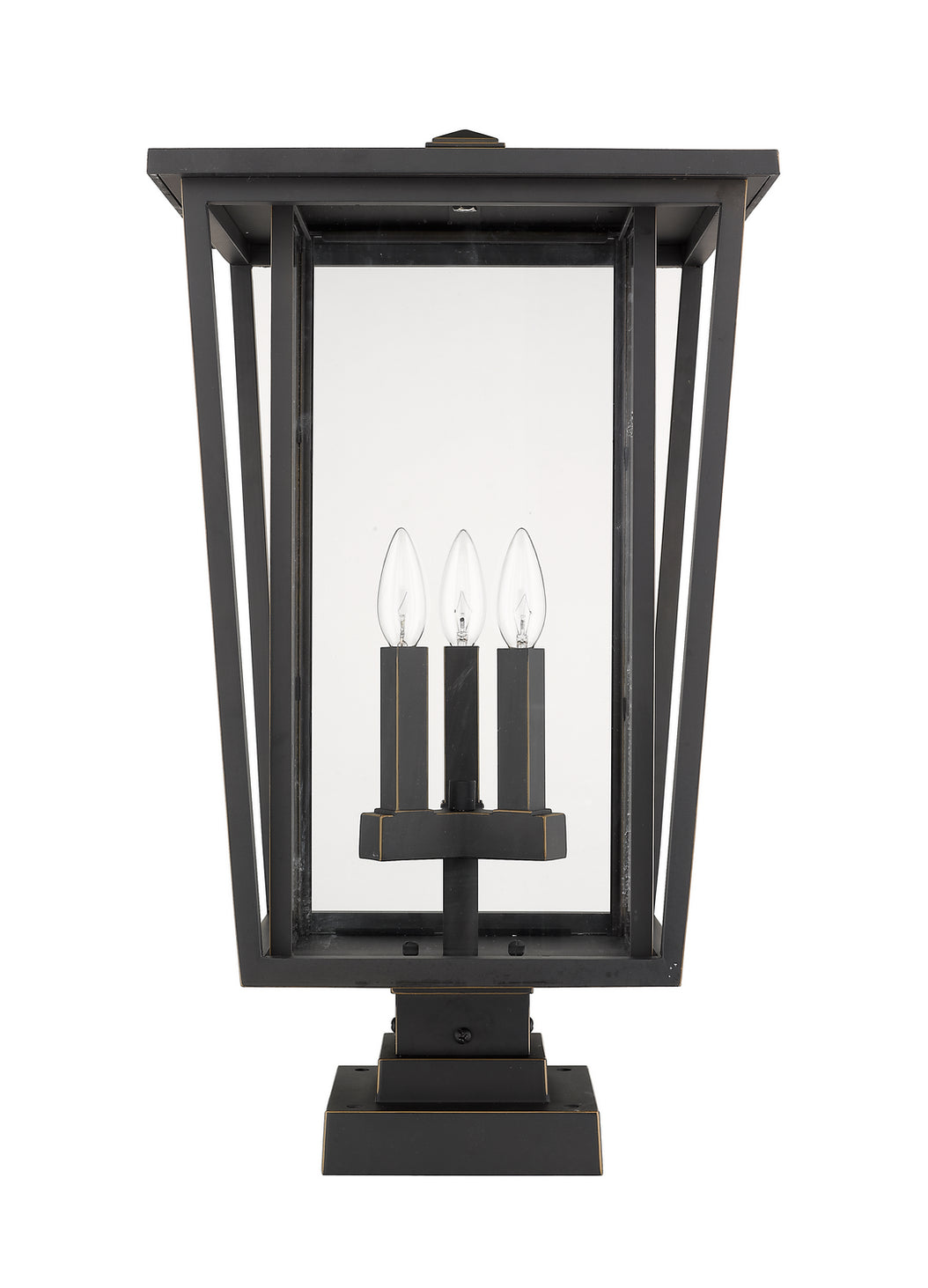 Z-Lite - 571PHXLS-SQPM-ORB - Three Light Outdoor Pier Mounted Fixture - Seoul - Oil Rubbed Bronze