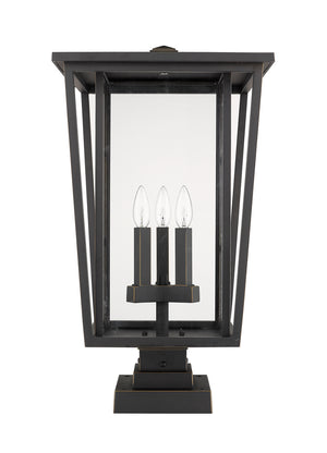 Z-Lite - 571PHXLS-SQPM-ORB - Three Light Outdoor Pier Mount - Seoul - Oil Rubbed Bronze