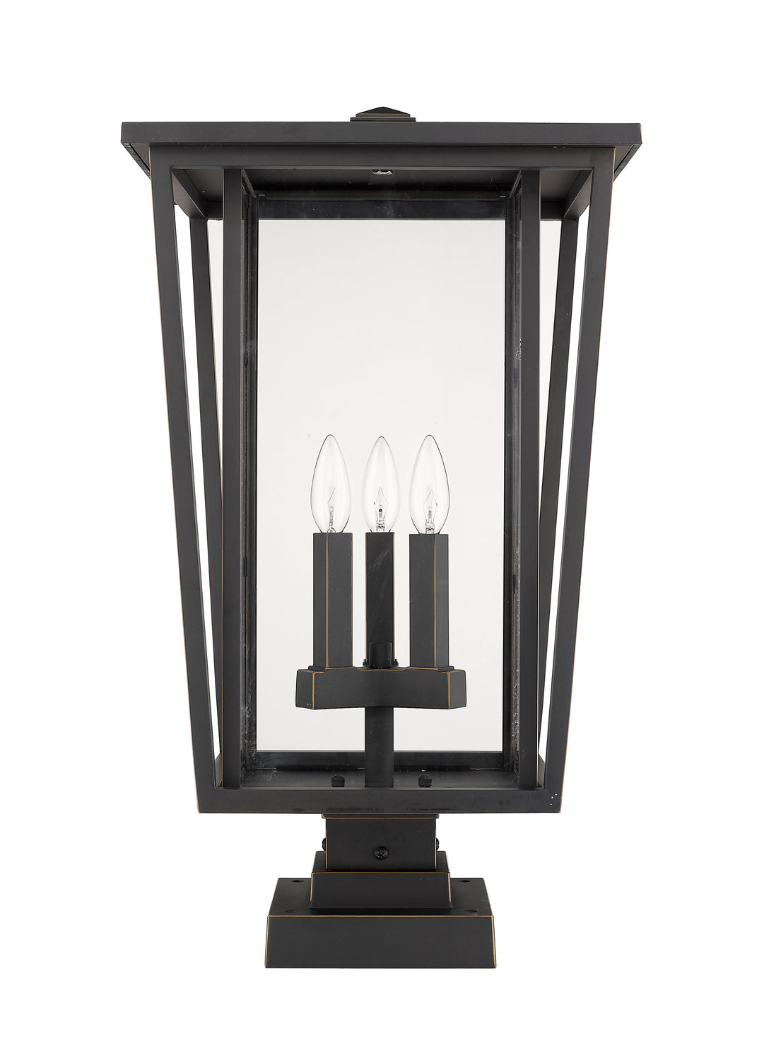 Z-Lite - 571PHXLS-SQPM-ORB - Three Light Outdoor Pier Mounted Fixture - Seoul - Oil Rubbed Bronze