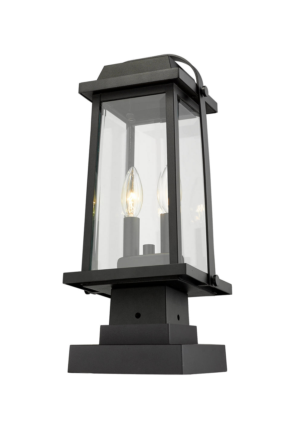 Z-Lite - 574PHMS-SQPM-BK - Two Light Outdoor Pier Mounted Fixture - Millworks - Black