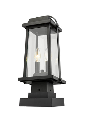 Z-Lite - 574PHMS-SQPM-BK - Two Light Outdoor Pier Mounted Fixture - Millworks - Black