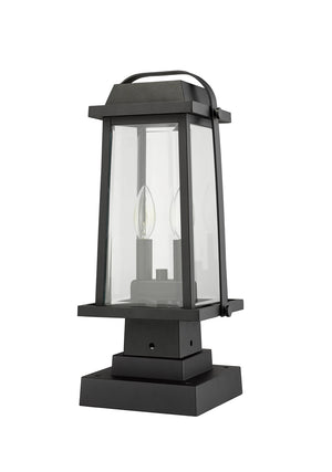 Z-Lite - 574PHMS-SQPM-BK - Two Light Outdoor Pier Mounted Fixture - Millworks - Black